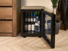 Corby Eton 35L Glass Door Minibar in Black & Black - UK Plug