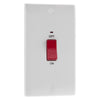 BG 872 Moulded Round Edge | White | 2 Gang 45A 2 Pole Neon Cooker Switch