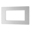 BG Evolve Brushed Steel 4G Euro Plate with 2X USB-A Dual Chargers – Black Insert
