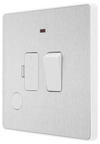 PCDBS52W Side - This Evolve Brushed Steel 13A fused and switched connection unit from British General with power indicator provides an outlet from the mains containing the fuse, ideal for spur circuits and hardwired appliances.