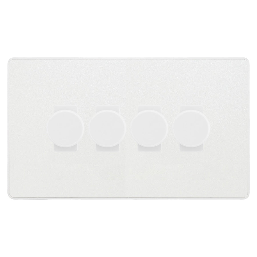 BG Evolve Pearlescent White 4 Gang Custom Grid Dimmer Switch PCDCL84W