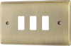 BG RNAB3 Nexus Metal Antique Brass 3 Module Grid Front Plate