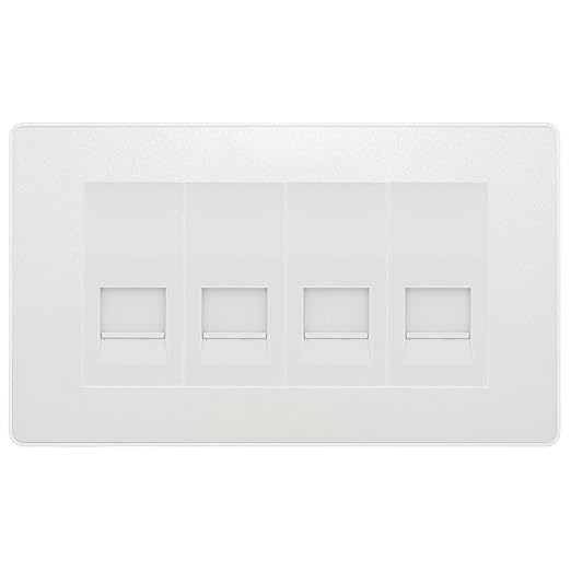 BG Evolve Pearlescent White 4 Gang IDC Secondary Telephone Socket - White Insert
