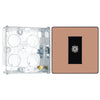 BG Evolve Polished Copper Single Co-Axial Socket PCDCP60B with 25mm Steel Back Box