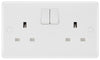 BG 822DP Moulded Round Edge | White | 13A | 2 Gang 2 Pole Switched Socket