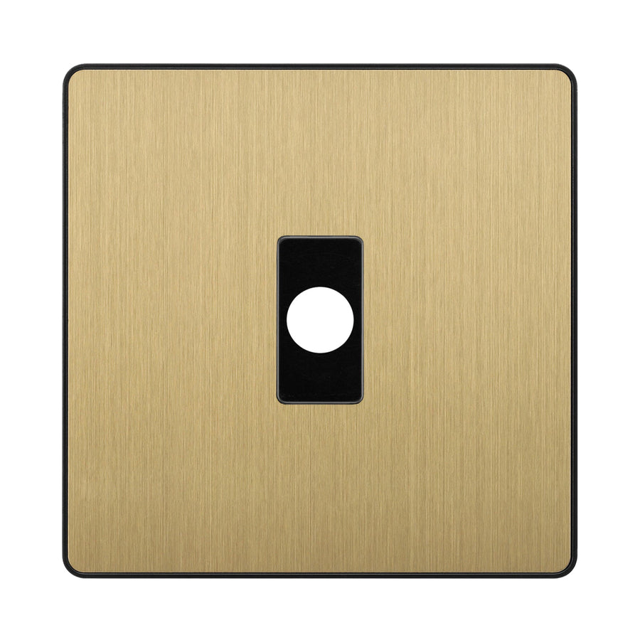 BG Evolve Satin Brass Flex Outlet Socket Black Insert PCDSBFLEXB