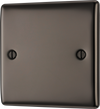 NBN94 Front - This premium black nickel finish single blank plate from British General is ideal for covering unused electrical connections and has a sleek and slim profile, with softly rounded edges to add a touch of luxury to your decor.