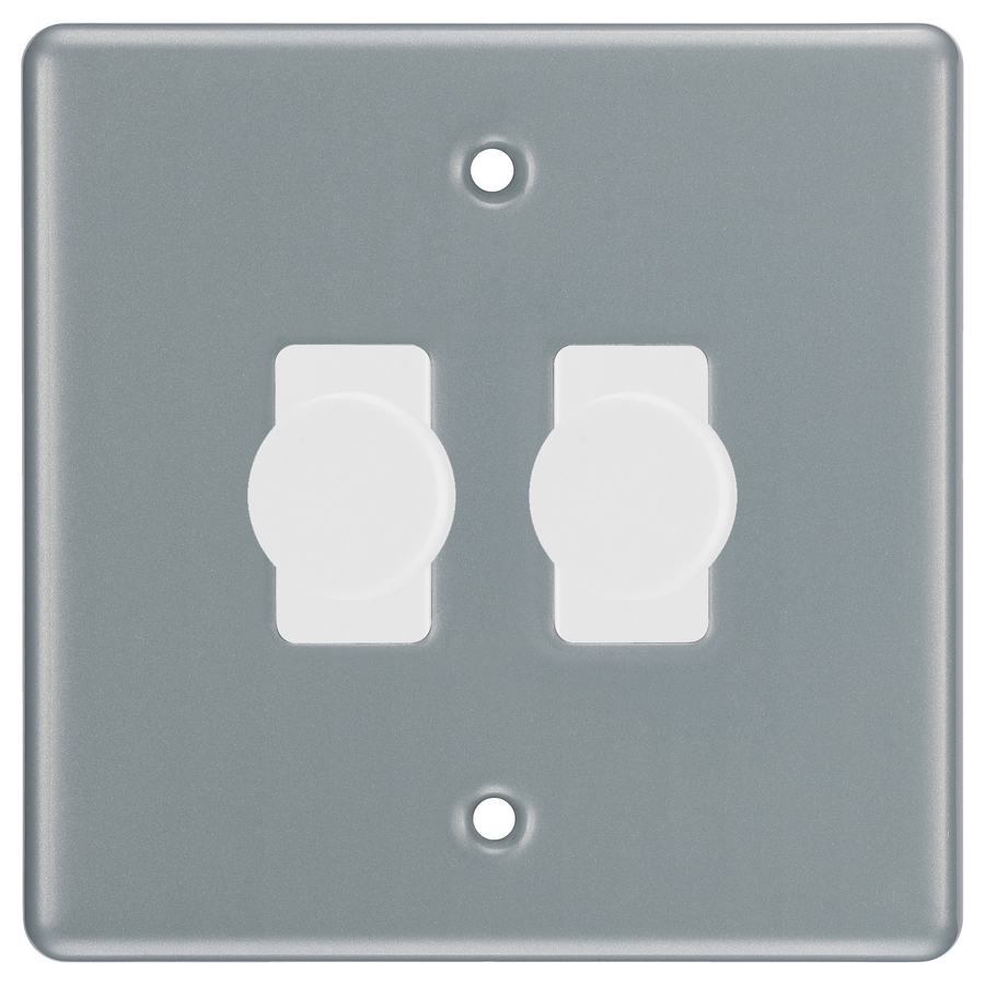BG Metal Clad 2 Gang Light Switch 2x LED Dimmer Custom Switch