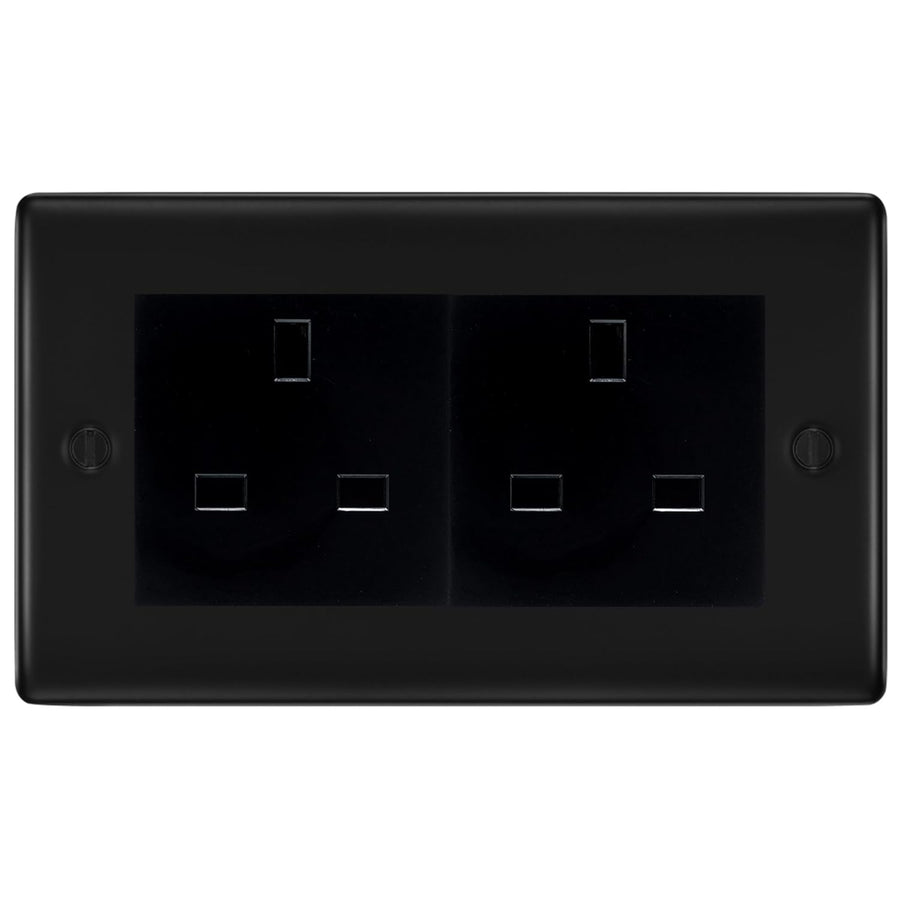 BG Nexus Matt Black 4 Gang 13A Unswitched Socket - NFB4GUSSB