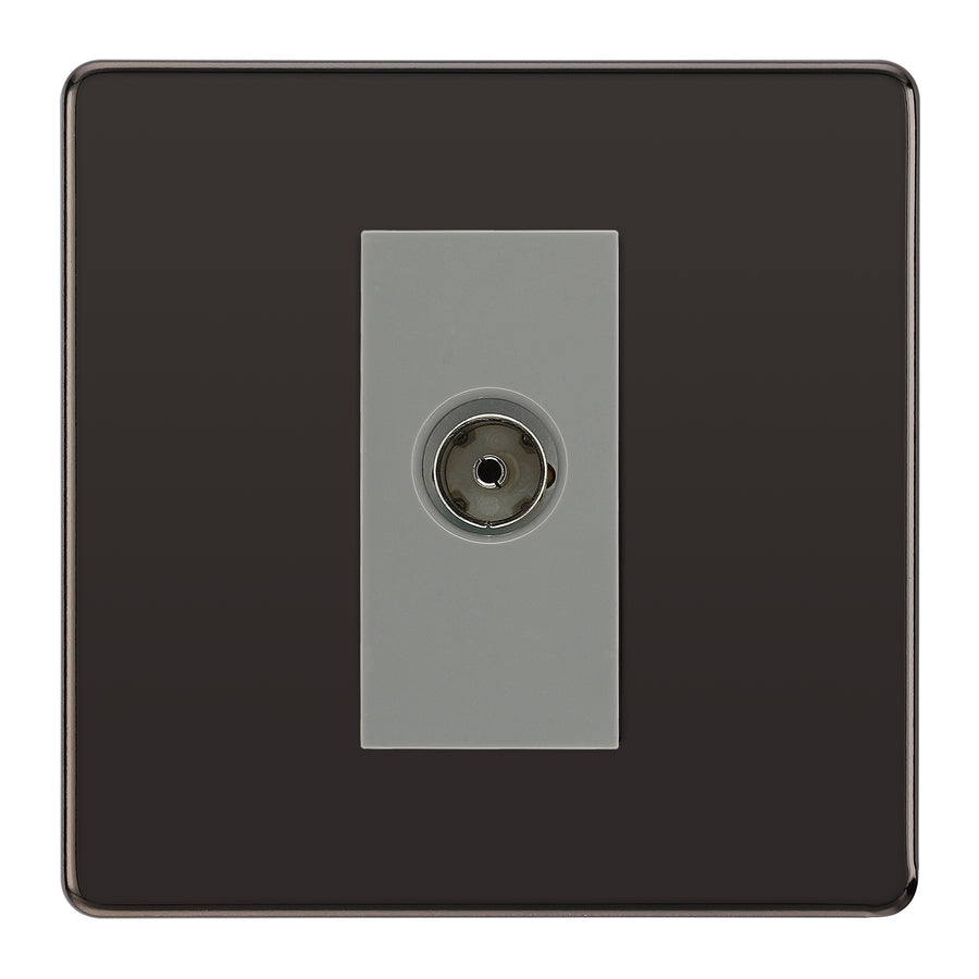 BG Screwless Black Nickel Co-axial Socket FBN60G