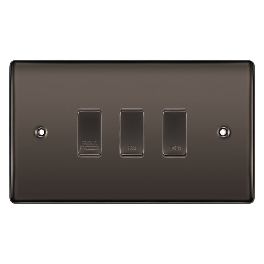 Engraved Utilities Switch BG Black Nickel 3 Gang Engraved Custom Labelled Appliance Grid Switch ...