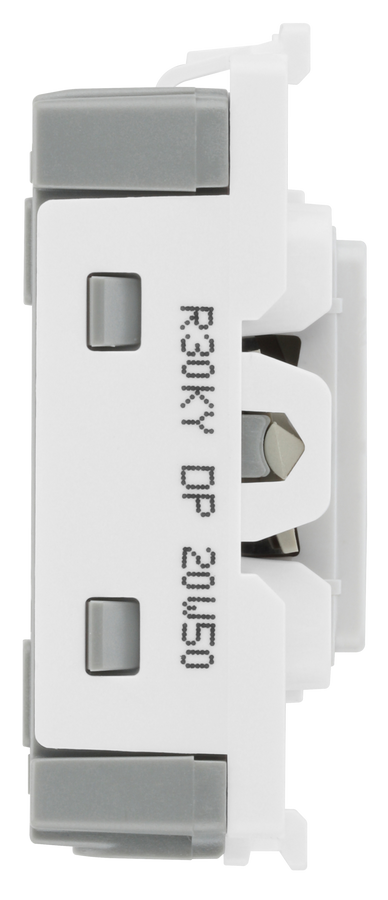 BG R30KY Nexus Grid White 20A 20AX 2 Pole Key Switch Module