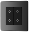 PCDBCTDM2B Front - This Evolve Black Chrome double master trailing edge touch dimmer allows you to control your light levels and set the mood.