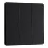 BG Evolve Matt Black 2 Way Triple Edge to Edge Rocker Switch PCDMB43EB with 35mm Steel Back Box