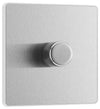 BG PCDBS81W Brushed Steel Evolve 1 Gang 200W Intelligent Trailing Edge Dimmer Switch - White Insert