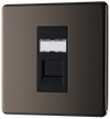 BG FBNRJ451 Nexus Screwless Flat-Plate Single RJ45 Data Outlet Black Nickel