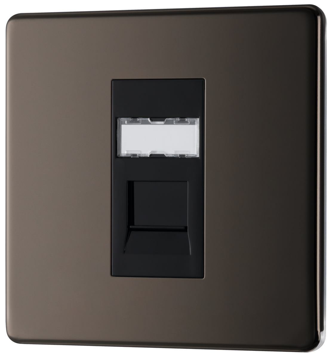 BG FBNRJ451 Nexus Screwless Flat-Plate Single RJ45 Data Outlet Black ...
