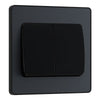 BG Evolve Matt Grey 2G Wide Rocker Light Switch PCDMG42WB with 35mm Steel Back Box