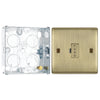 BG Nexus Metal Antique Brass 13A Unswitched Fused Spur Unit NAB54 with 25mm Steel Back Box