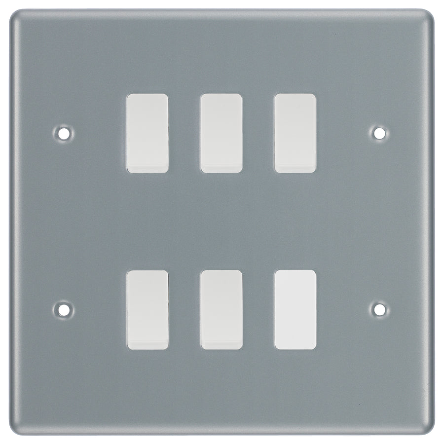 BG Metal Clad 5 Gang 2 Way Custom Grid Light Switch with Back Box Included