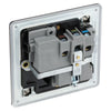 BG Screwless Black Nickel 13A Single Socket FBN21B with 35mm Steel Back Box