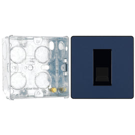 BG Evolve Matt Blue 1 Gang Secondary Telephone Outlet PCDDBBTS1B with 35mm Steel Back Box