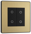  PCDSBTDS2B Front - This Evolve Satin Brass double secondary trailing edge touch dimmer allows you to control your light levels and set the mood.