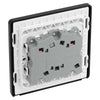BG Evolve Matt Grey 10A Triple Pole Fan Isolator Switch PCDMG15B with 35mm Steel Back Box