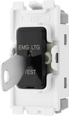 BG RPCDB12EL Evolve Grid Black 20A 20AX 2 Way 1 Pole EMG LTG TEST Secret Key Switch Module