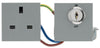 BG EMKYSWSG Euro Module 13A DP Key Controlled Switched Socket - Grey