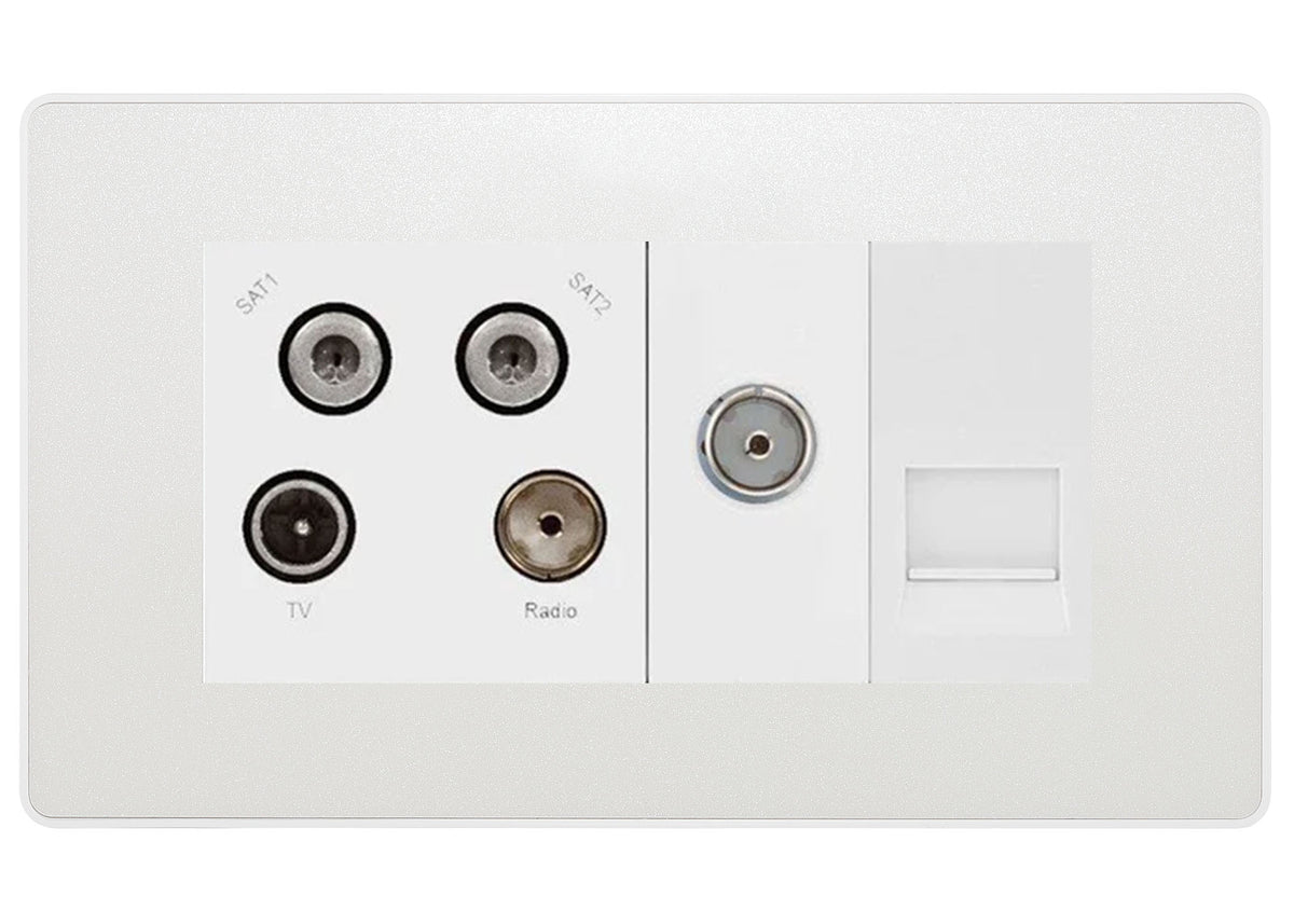 BG Evolve Pearlescent White Quadplex Combination TV Socke...– The ...