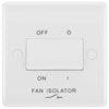 BG 815 Moulded Round Edge | White | 1 Gang 10AX 3 Pole Fan Isolator Switch