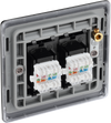 BG NFBRJ452 Nexus Metal RJ45 Double Data Outlet Socket - Matt Black