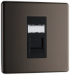 BG FBNRJ451 Nexus Screwless Flat-Plate Single RJ45 Data Outlet Black Nickel