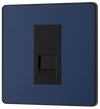 PCDDBBTS1B Front - This Evolve Matt Blue Secondary telephone socket from British General uses a screw terminal connection, and should be used for an additional telephone point which feeds from the master telephone socket.