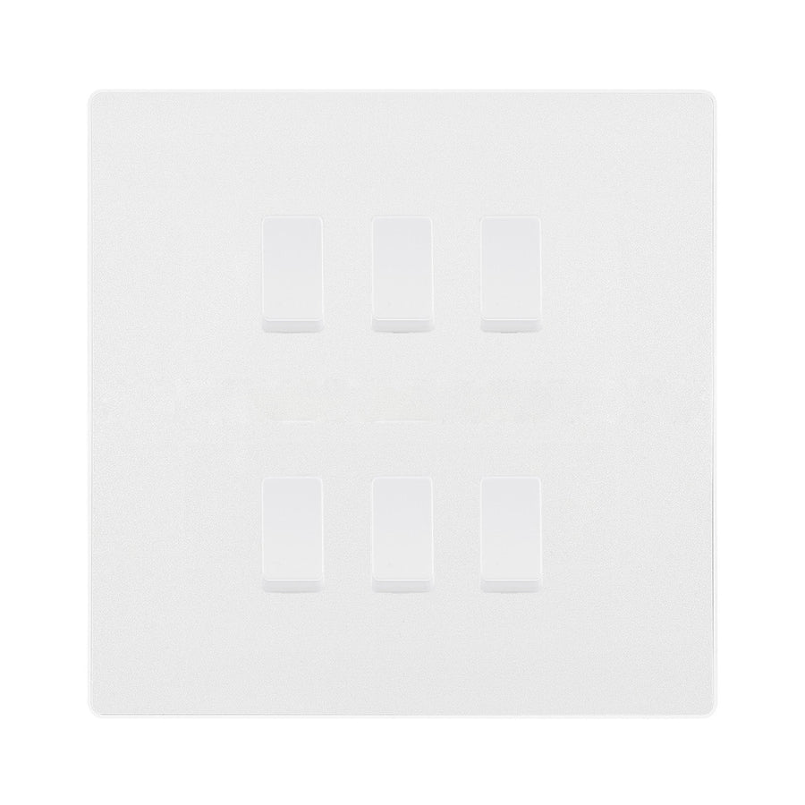 BG Evolve Pearlescent White 6 Gang Custom Grid Light Switch