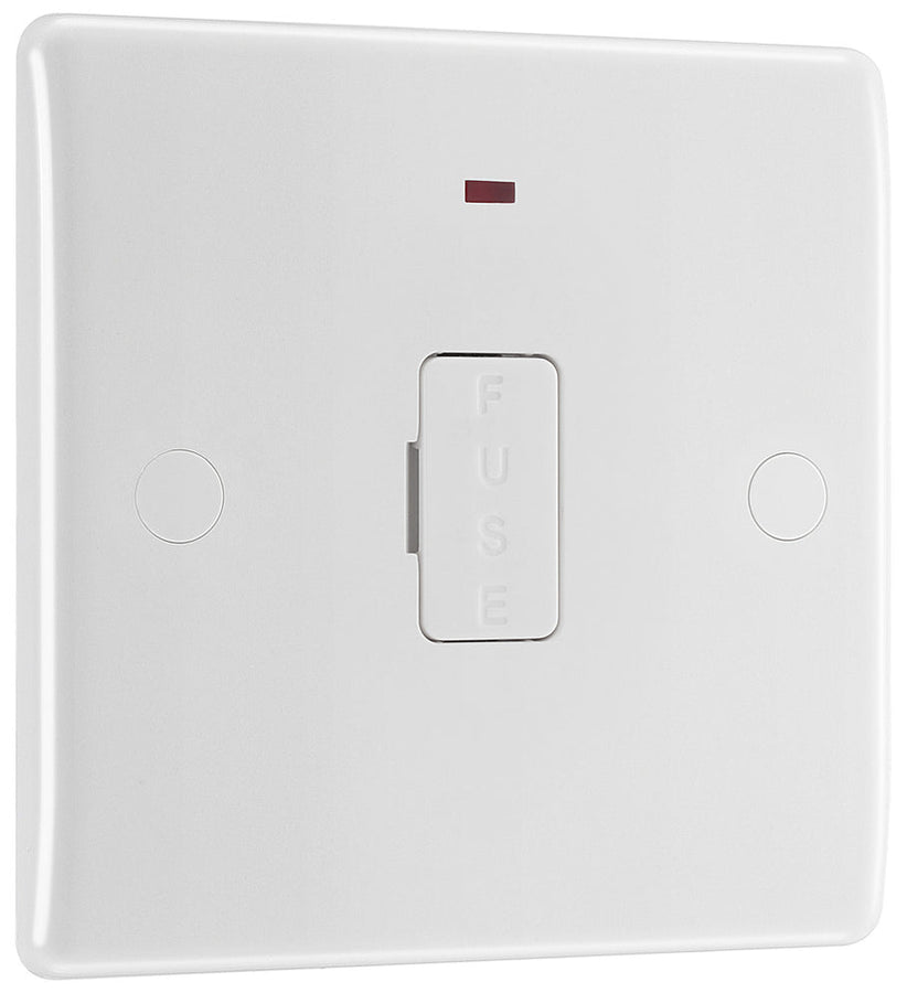 BG 856 Moulded Round Edge | White | 13A Neon Unswitched Fused Connection Unit