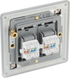 FBSRJ452 Back - This RJ45 ethernet socket from British General uses an IDC terminal connection and is ideal for home and office providing 2 networking outlets with ID windows for identification.