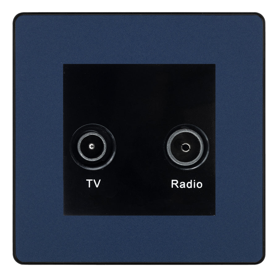 BG Evolve Matt Blue TV & FM Socket PCDDBTVFMB