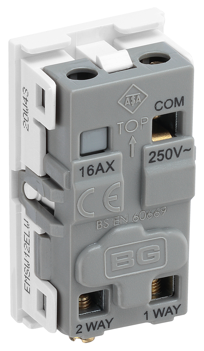 Two Way Key Lab BG EMSW12ELW Euro Module 20AX 2-Way Key Switch - White (Emergency ...