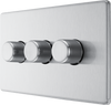 FBS83 Side - This trailing edge triple dimmer switch from British General allows you to control your light levels and set the mood. The intelligent electronic circuit monitors the connected load and provides a soft-start with protection against thermal.