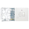 BG Evolve Pearlescent White 13A Switched Spur + Neon PCDCL52W with 35mm Steel Back Box