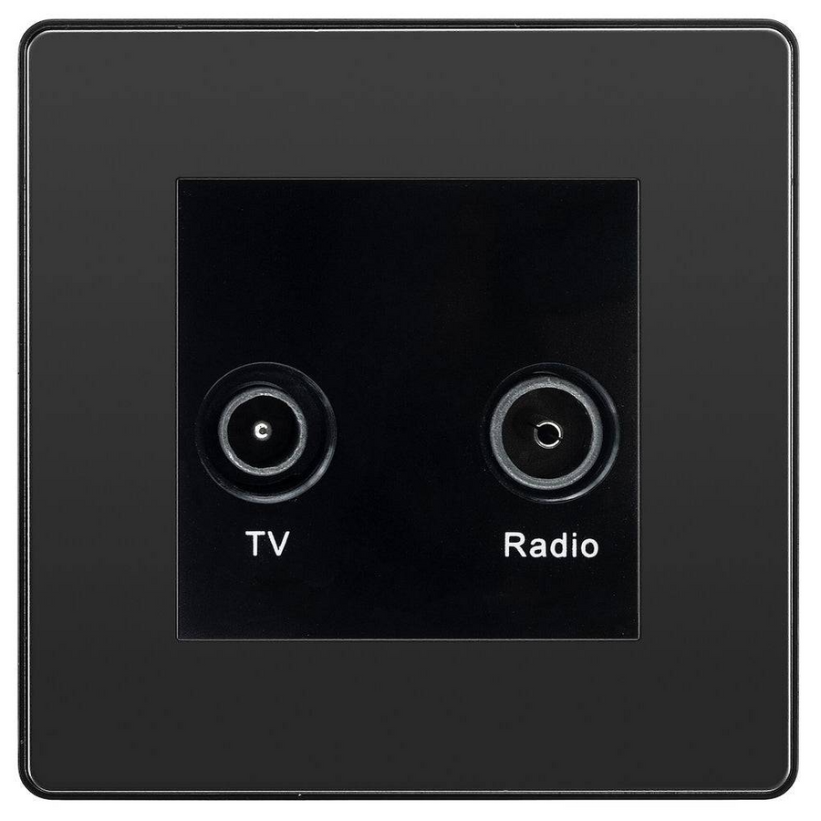 BG Evolve Black Chrome TV & FM Socket PCDBCTVFMB