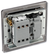 FBN15 Back - This Screwless Flatplate 10A triple pole fan isolator switch from British General has a separate fuse carrier and provides a safe and simple method of isolating mechanical fan units. 