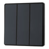 BG Evolve Matt Grey 2 Way Triple Edge to Edge Rocker Switch PCDMG43EB with 35mm Steel Back Box