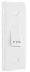BG 849 Moulded Round Edge | White | 10A Single Architrave Press Switch