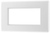 BG 8EMR4 Round Edge | White | 4 Module Rectangular Euro Module Front Plate
