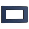 BG Evolve Matt Blue Screwless Double 4 Gang Brush Cable Entry