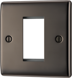 BG NBN22UAC12B Nexus Metal 13A Double Switched Power Socket + USB A+C (12W) - Black Nickel + Black Insert