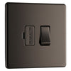 BG Screwless Black Nickel 13A Switched Spur FBN50 with 35mm Steel Back Box